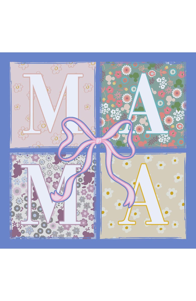 Mickey & Friends Men's Mickey & Friends Box Patterns Mama Bow  Graphic T-Shirt, Alternate, color, Periwinkle