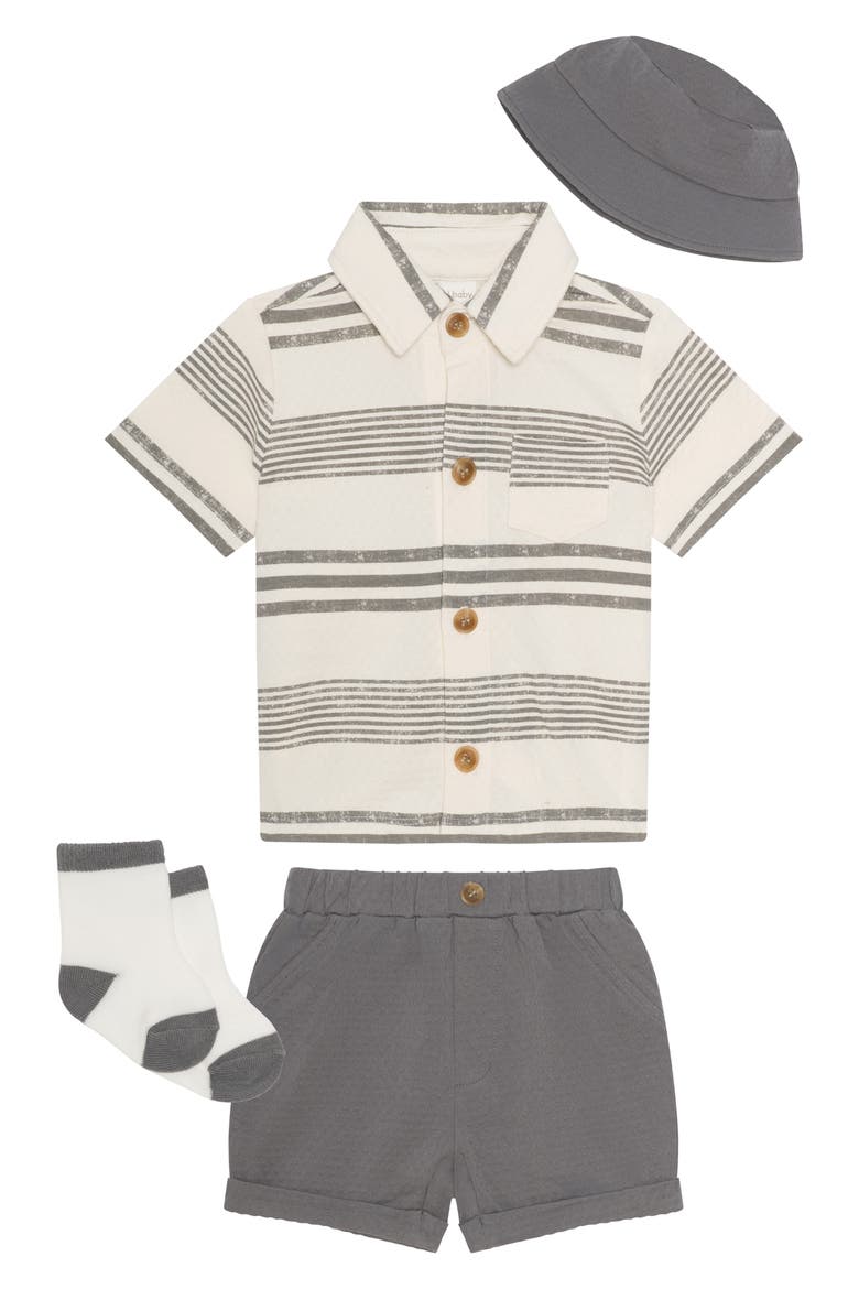 4-Piece Outfit Set, Main, color, OFF WHITE STRIPE