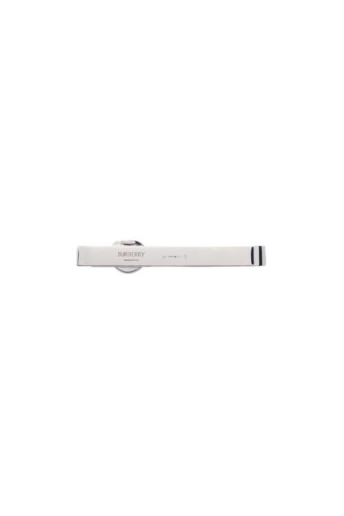 Burberry Ekd Stamp Tie Bar In Silver