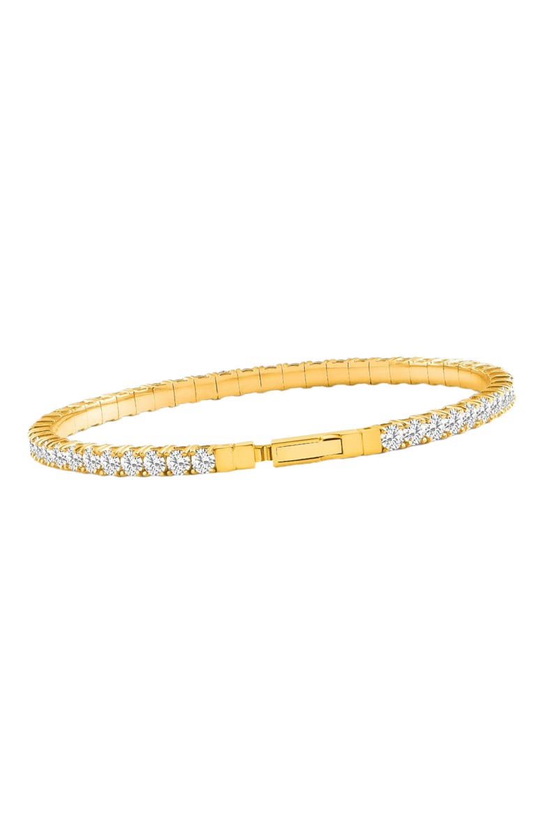 Bliss Diamond 3Ct Flexible Round Cut Diamond Bangle Tennis Bracelet Lab Grown 14k Gold, Alternate, color, Yellow Gold