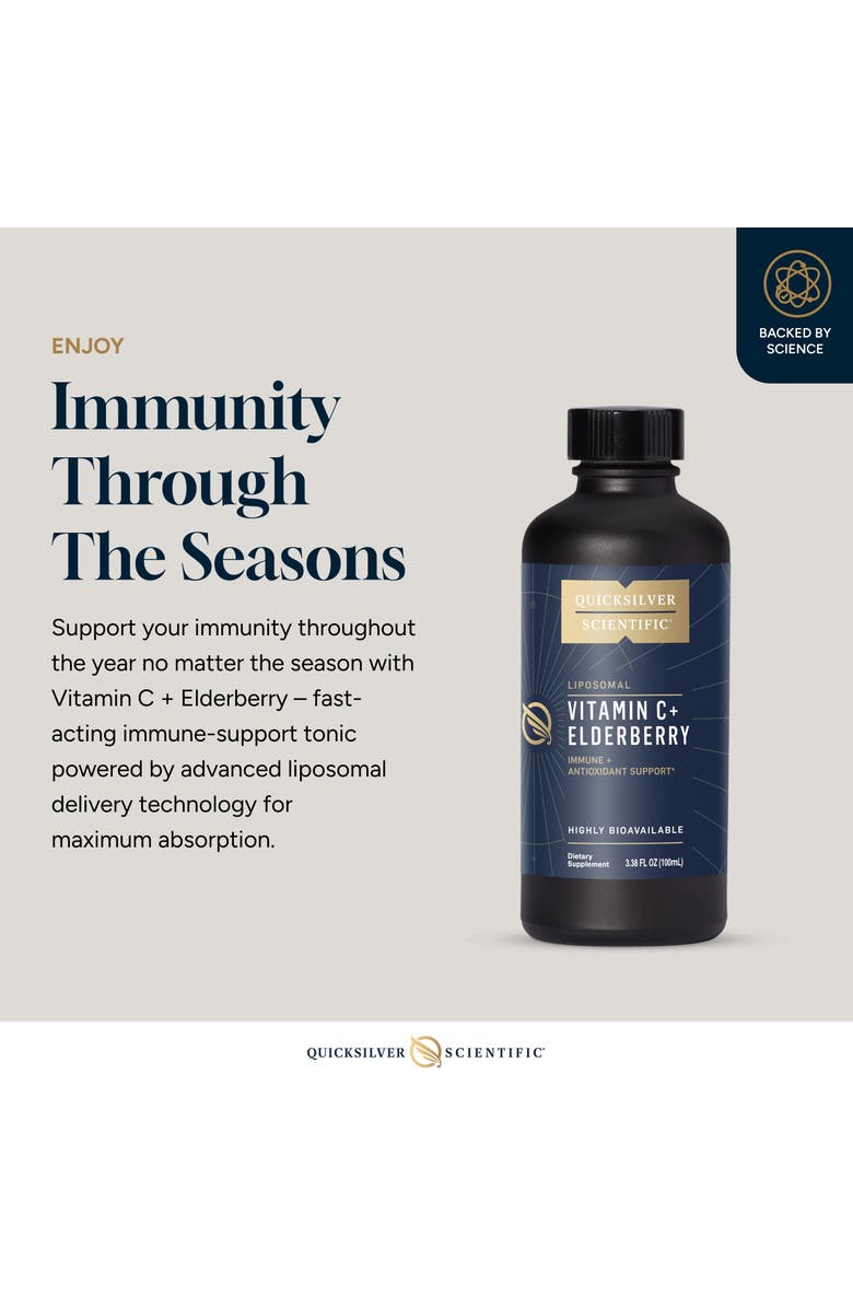 Quicksilver Scientific Liposomal Vitamin C and Elderberry Liquid Supplement, Alternate, color, NO COLOR