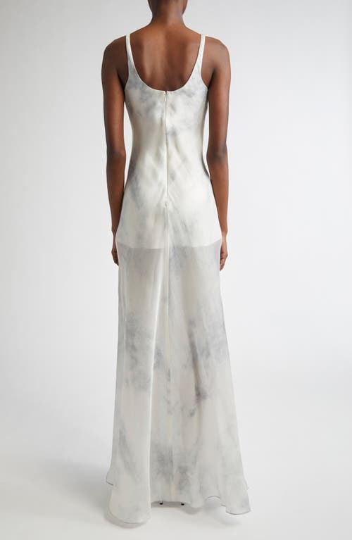 Grace Ling Bias Cut Silk Organza Dress In Ash