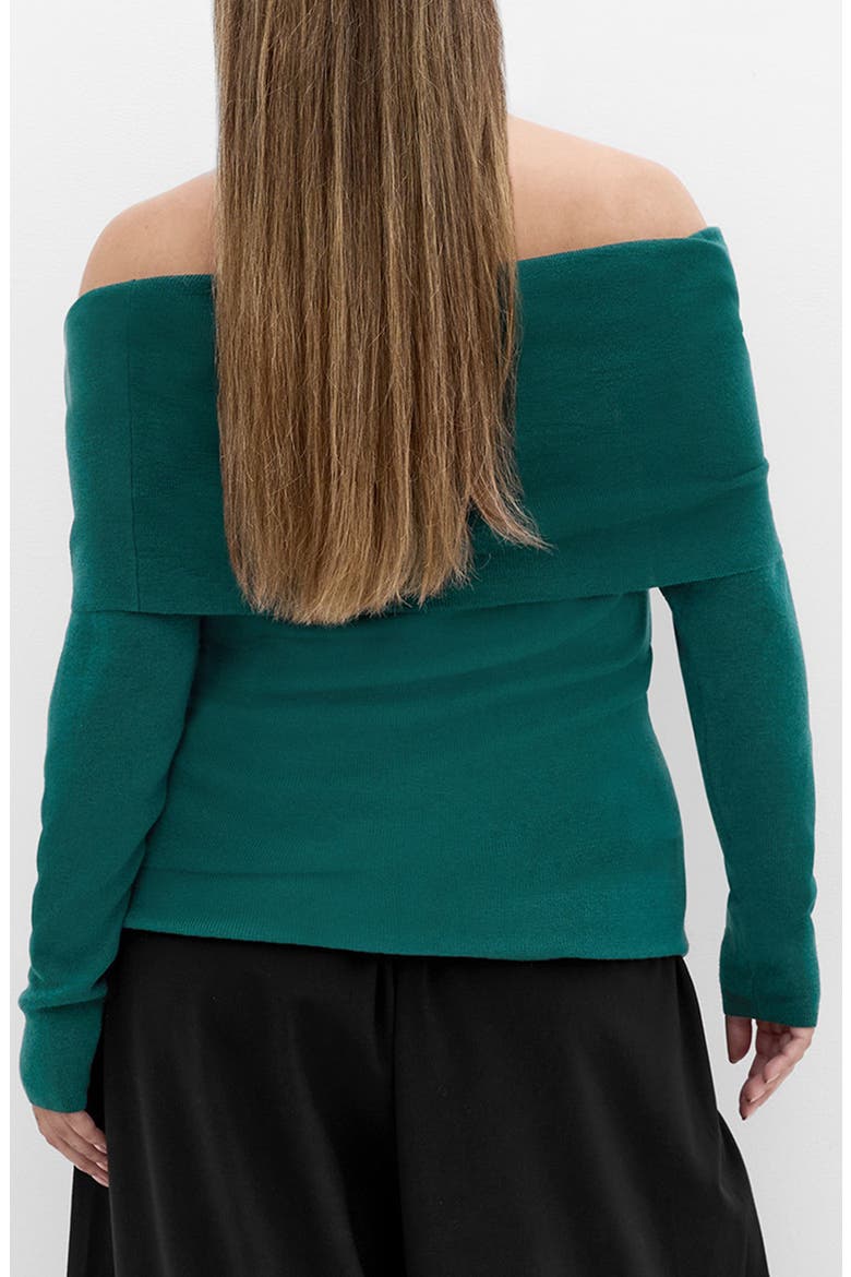 Florence Foldover Off the Shoulder Sweater, Alternate, color, JADE