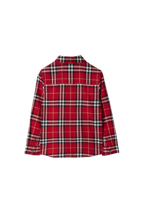 Burberry Check Cotton Flannel Shirt In Multi