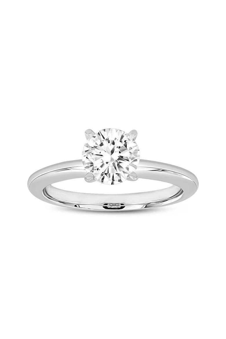 Sabine 14K White Gold Round Cut Lab Grown Diamond Solitaire Engagement Ring - 2 Ct, Main, color, 14K White Gold