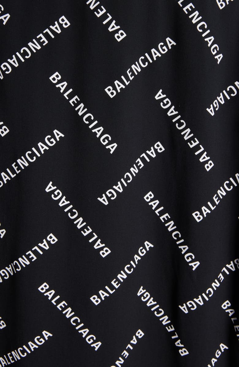 Balenciaga Relaxed Fit Logo Print Button-Up Shirt, Alternate, color, 