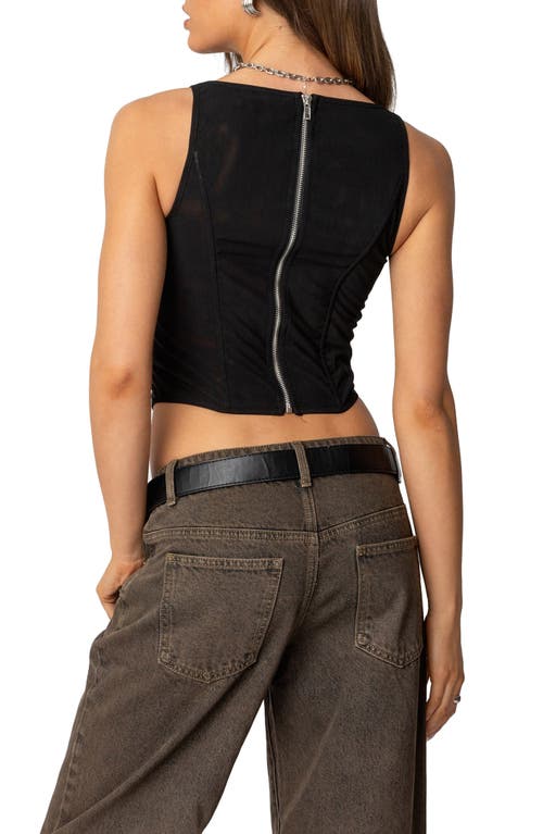 Edikted Miki Grommet Corset Top In Black