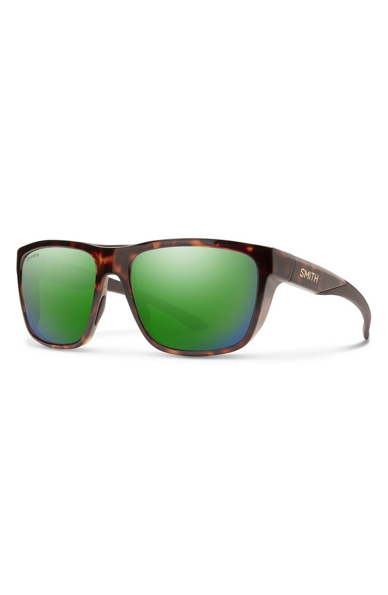 Smith Longfin 57mm ChromaPop<sup>™</sup> Polarized Square Sunglasses, Alternate, color, Tortoise / Glass Green