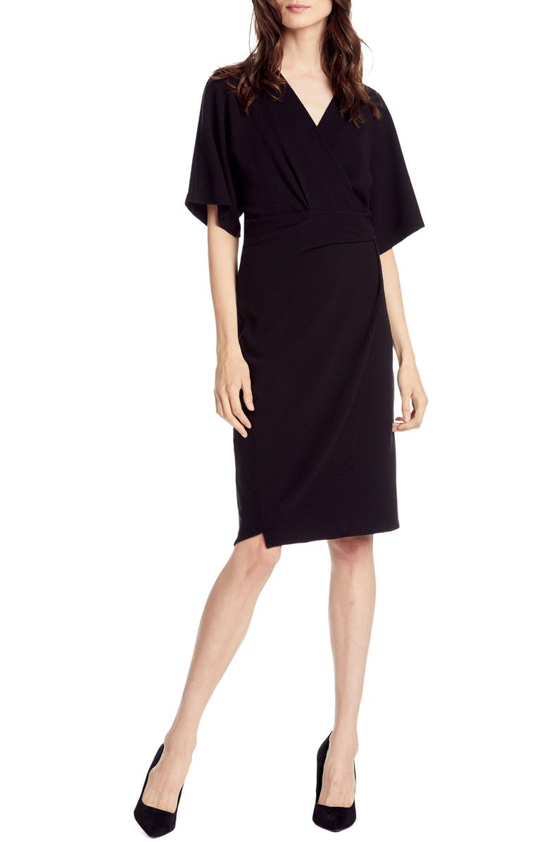 Michael Stars Pebble Knit Pleat Wrap Dress, Main, color, 