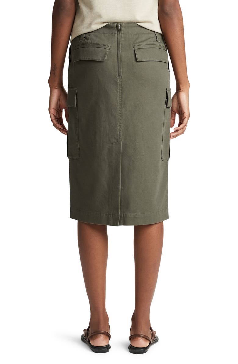Vince Stretch Cotton Utility Cargo Skirt, Alternate, color, Night Pine