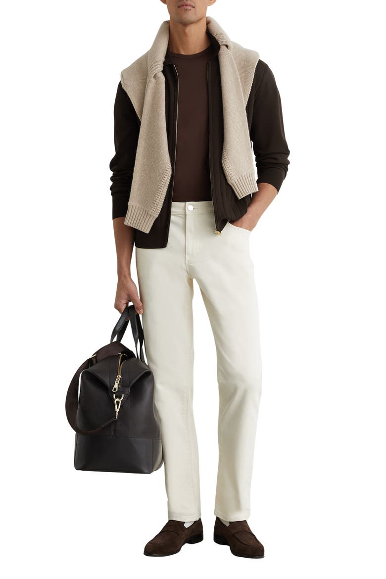 Marsh Wide Rib Zip Cardigan, Alternate, color, CHOCOLATE BROWN