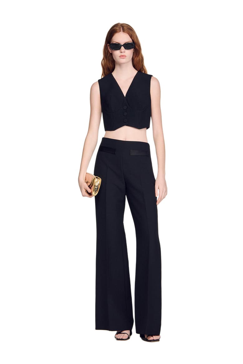 Cropped vest, Alternate, color, Black