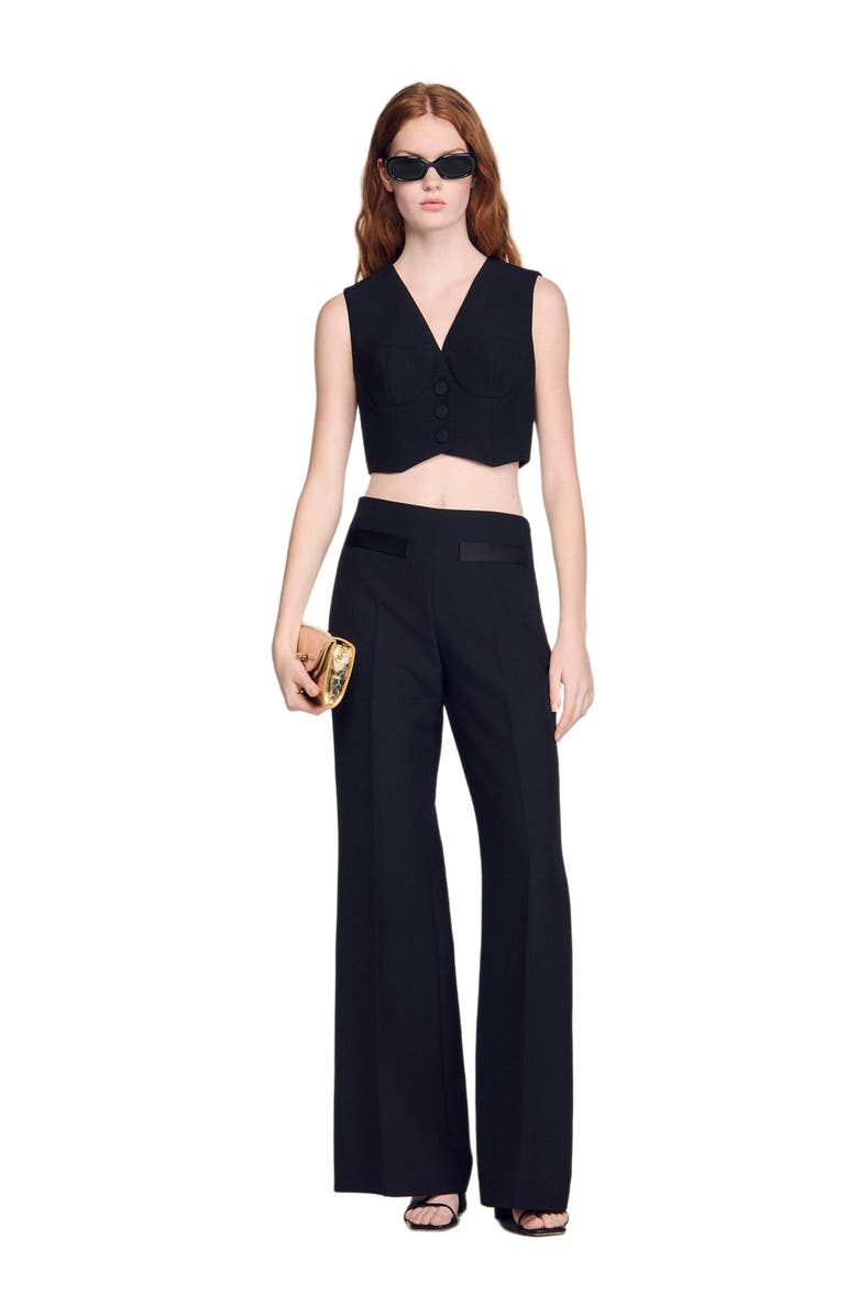 SANDRO Cropped vest, Alternate, color, Black
