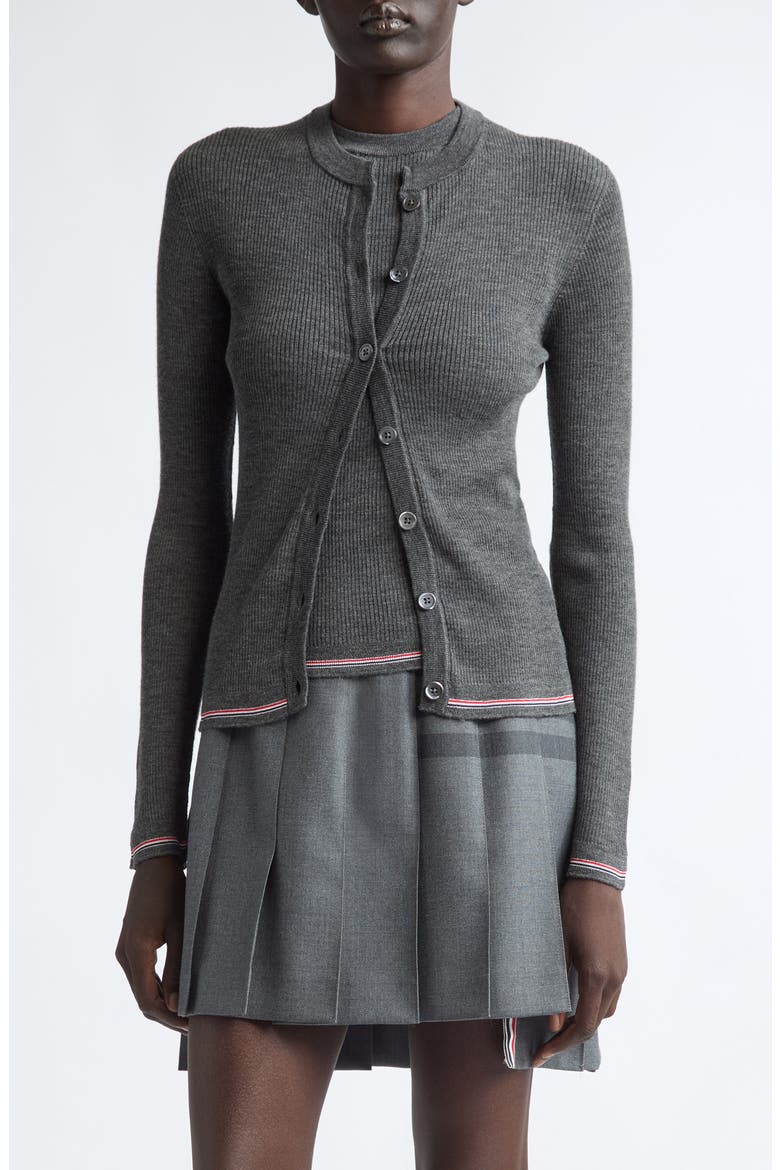 Crewneck Wool Cardigan, Main, color, MEDIUM GREY
