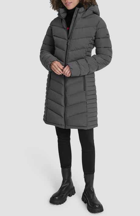 DKNY Cire Packable Hooded Longline Puffer Jacket