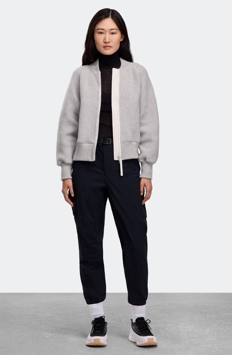 Canada Goose Sierra Fleece Bomber Jacket, Alternate, color, Silver Birch Heather