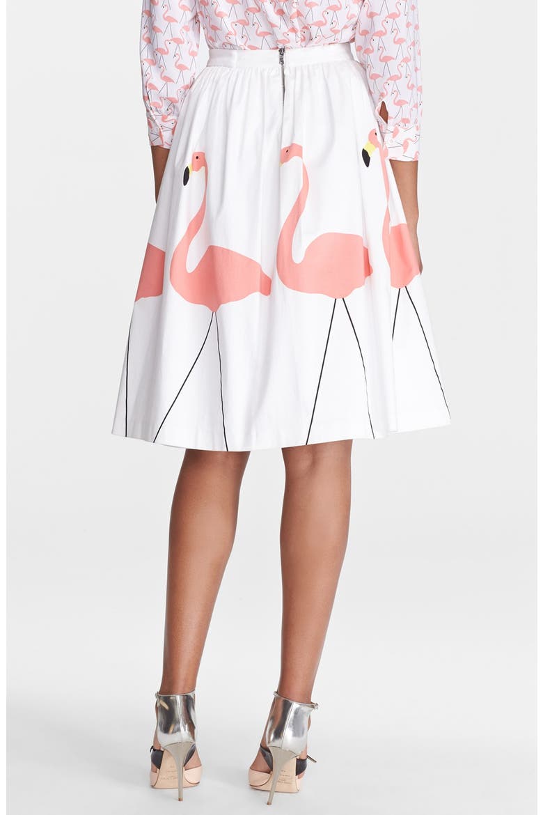 'Hale' Midi Puffed Skirt, Alternate, color, LARGE GARDEN FLAMINGO