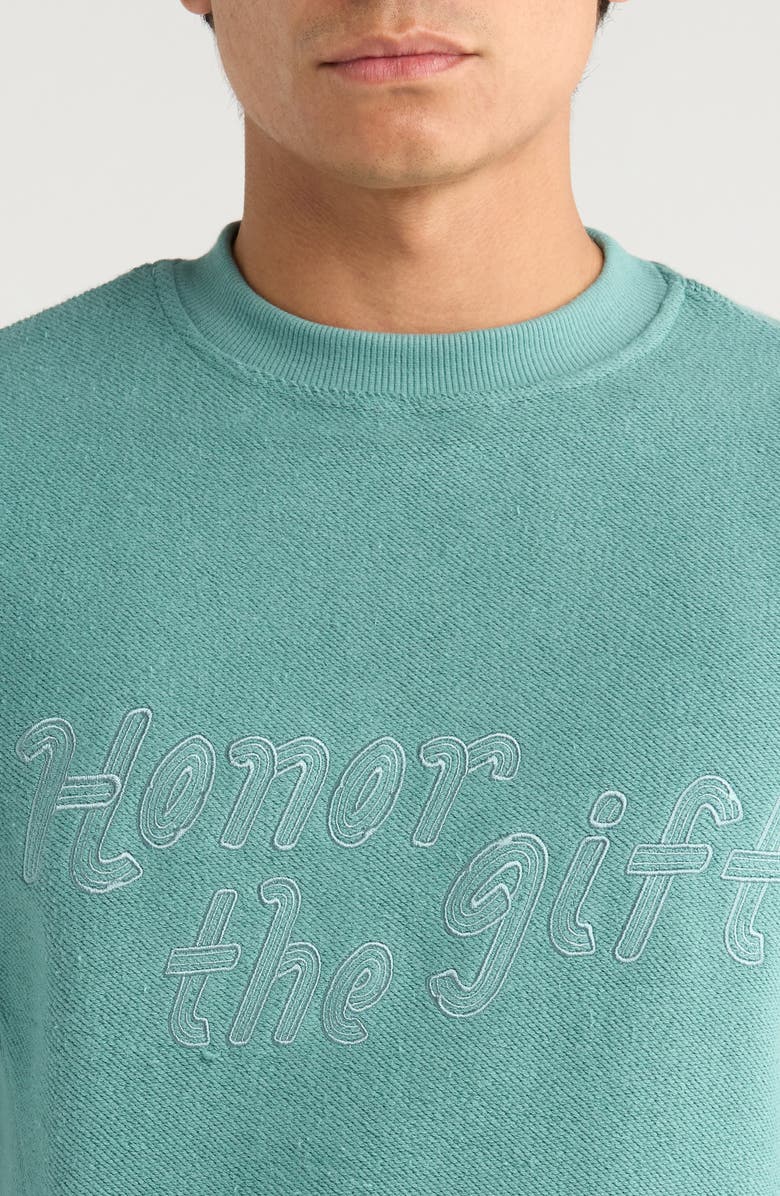 HONOR THE GIFT Block Party Terry Crewneck T-Shirt, Alternate, color, Green