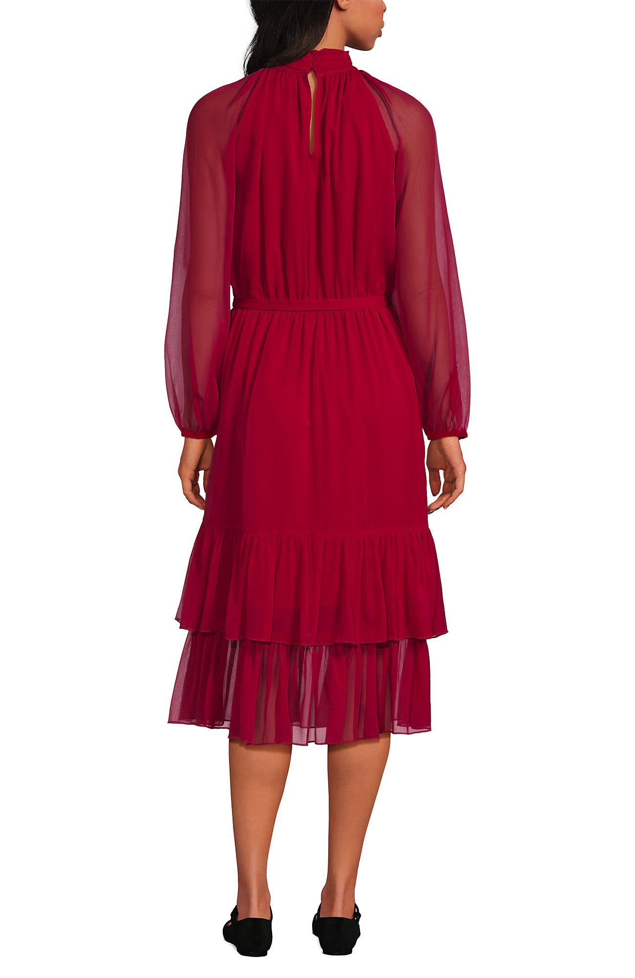 Crinkle Chiffon Ruffle Dress - image 4
