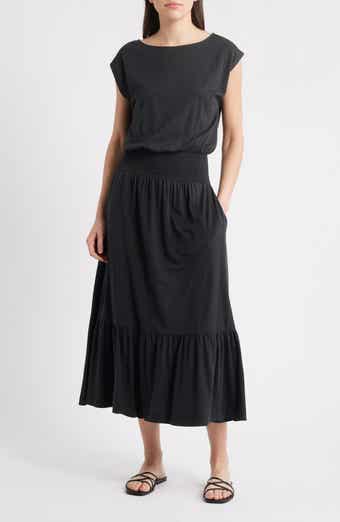 Nation LTD Evonne Smock Waist Pima Cotton Knit Dress