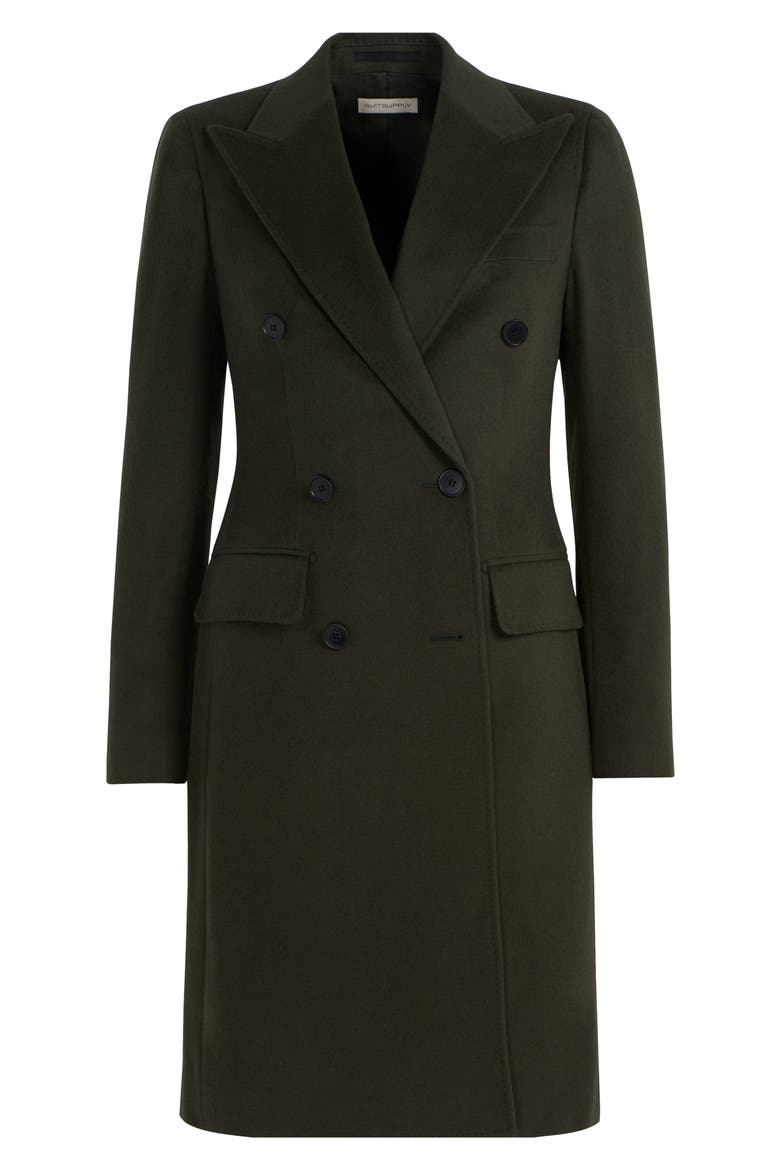 Ben Double Breasted Wool Coat, Alternate, color, GREEN