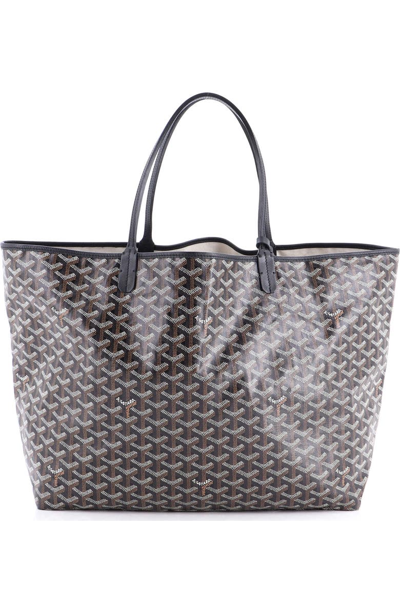 Pre-Owned Goyard Saint Louis Tote Printed Coated Canvas GM, Main, color, Black