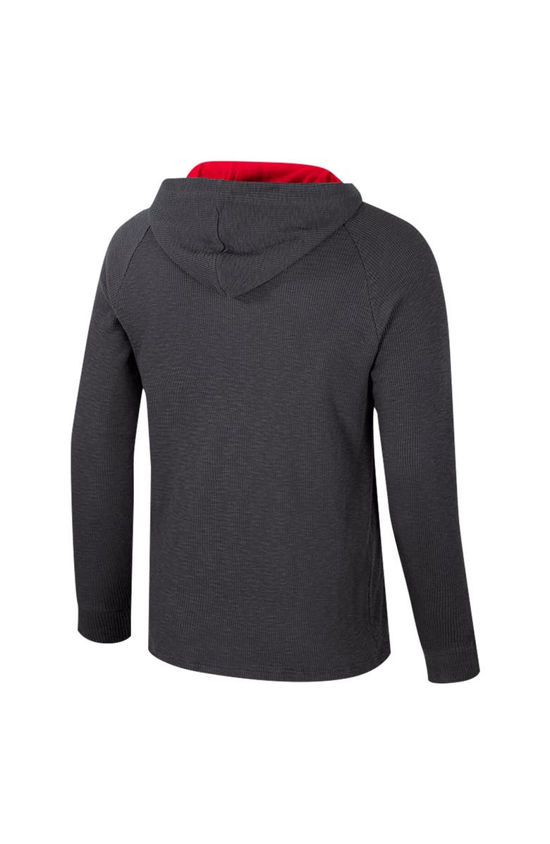 COLOSSEUM Men's Colosseum Charcoal Ohio State Buckeyes Dujour Ralgan Long Sleeve Henley Hoodie T-Shirt, Alternate, color,