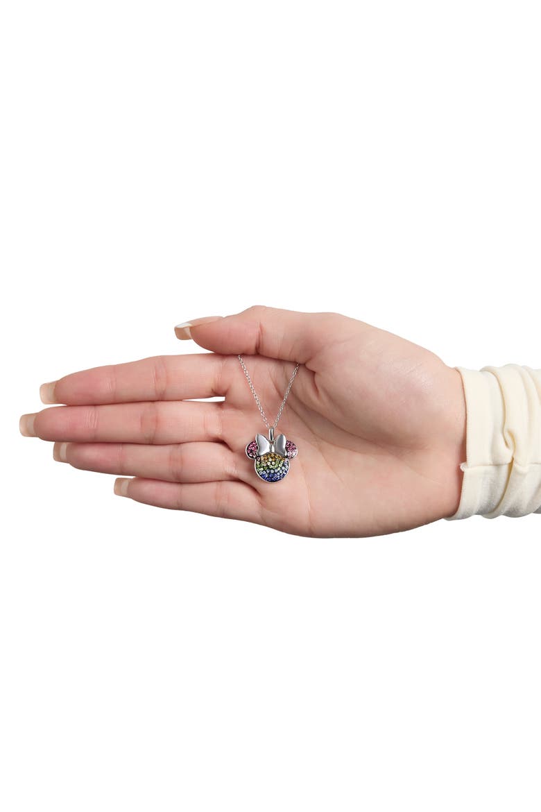 Rainbow Crystal Pendant Necklace, Alternate, color, Silver/ Multicolor