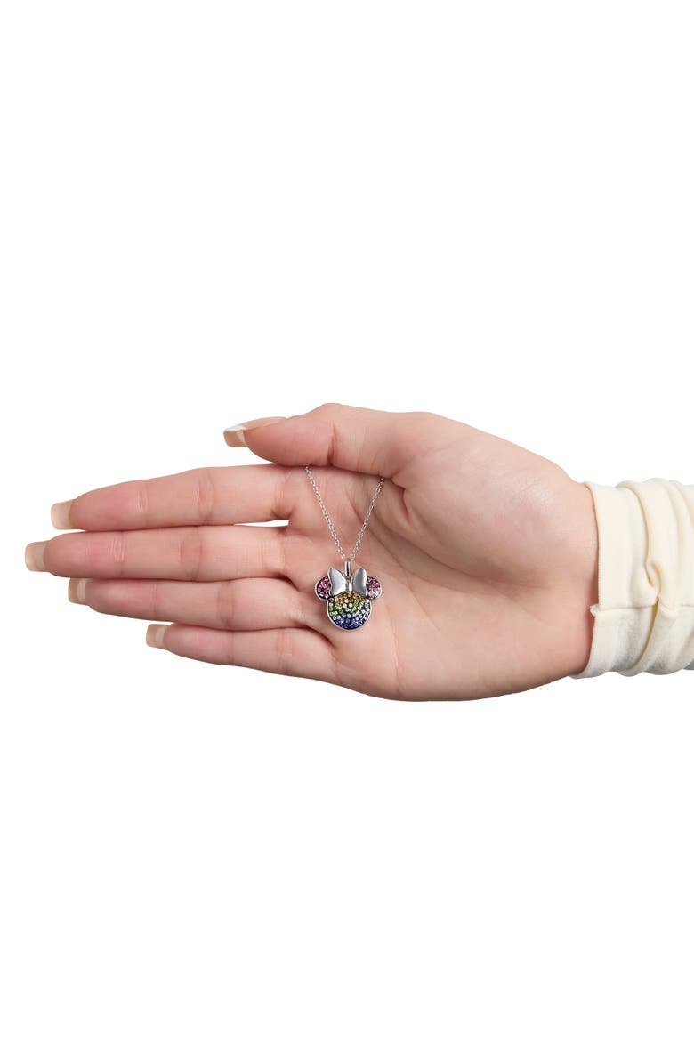 Disney Rainbow Crystal Pendant Necklace, Alternate, color, Silver/ Multicolor