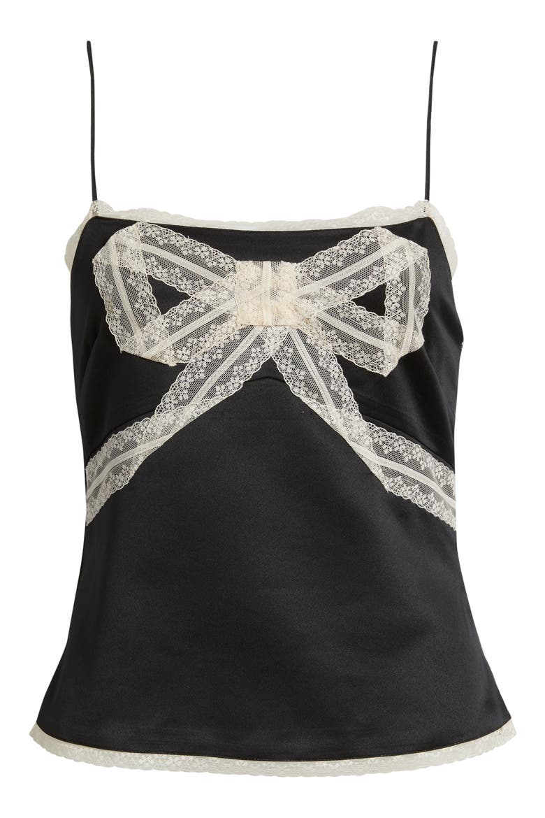 Arise Lace Bow Camisole, Alternate, color, BLACK