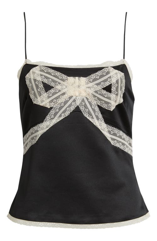 Loveshackfancy Arise Lace Bow Camisole In Black