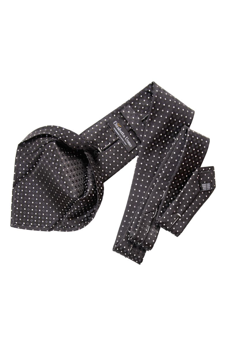 Elizabetta Barbera - Silk Jacquard Tie for Men, Alternate, color, Black