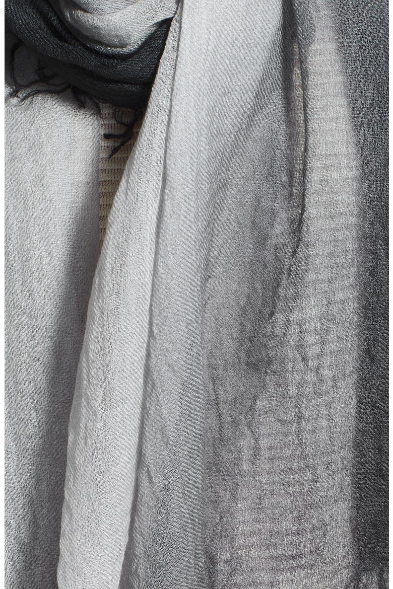 Halogen® Ombré Cashmere Wrap, Alternate, color, BLACK COMBO