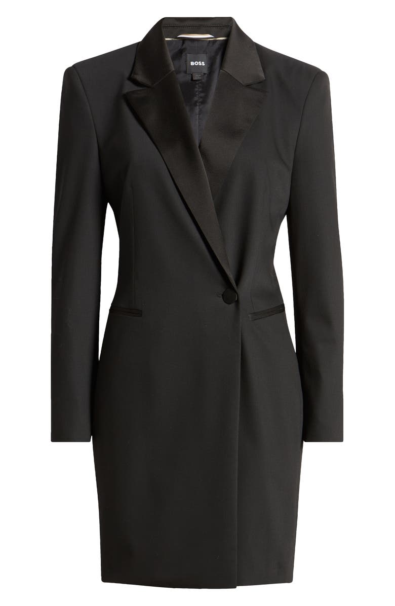 BOSS Dackea Long Sleeve Blazer Minidress, Alternate, color, Black