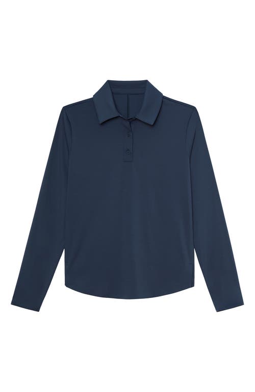Rhone Course To Court Long Sleeve Polo In Blue