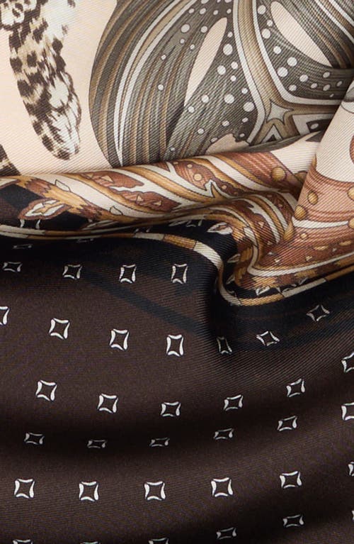 Ferragamo Feather Print Silk Square Scarf In Multi
