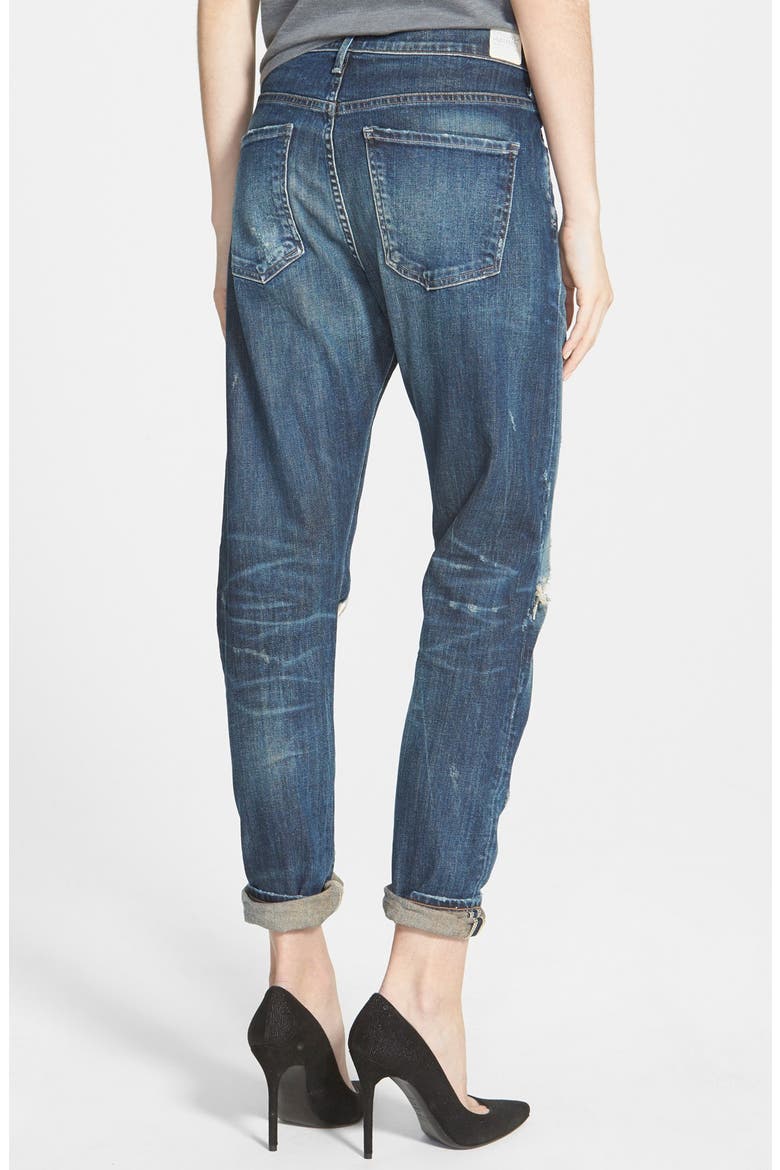 'Corey' Slouchy Slim Jeans, Alternate, color, BOURBON