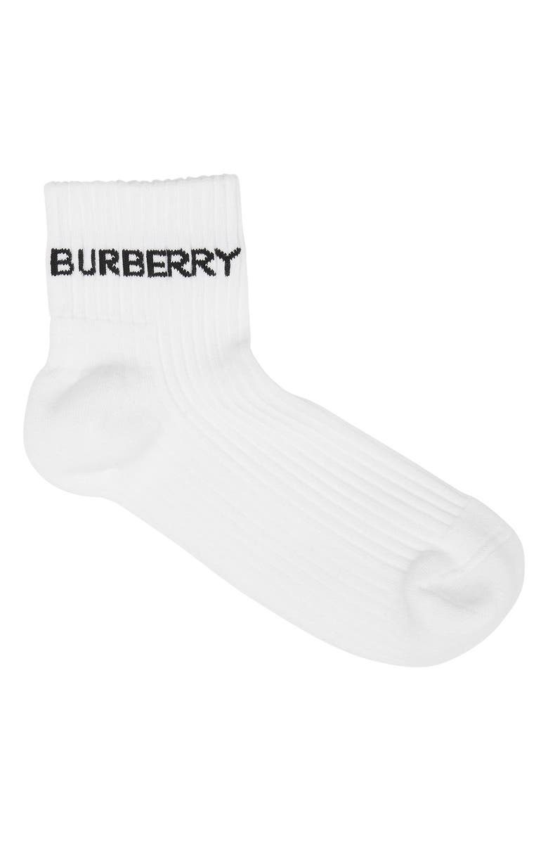 Burberry Logo Ankle Sports Socks, Alternate, color, 