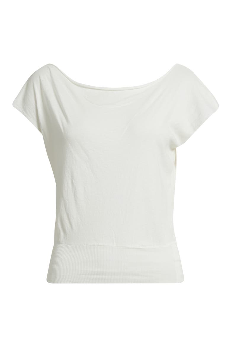 Off the Shoulder Banded Top, Alternate, color, WHITE