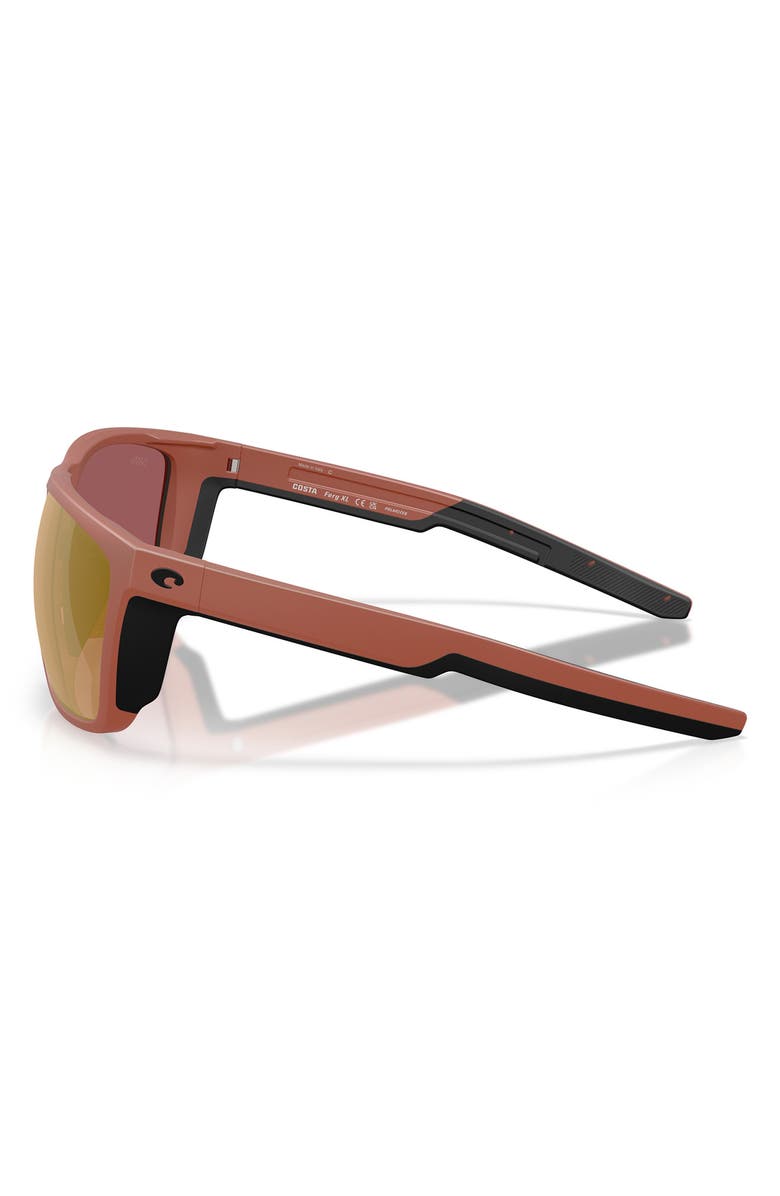 Costa Del Mar 62mm Ferg X-Large Polarized Pillow Sunglasses, Alternate, color, Matte Terra Cotta / Gold 580G
