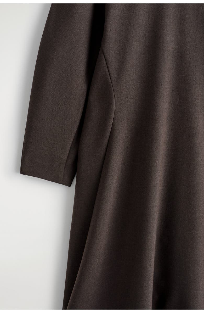 COS Sculpted Long-Sleeved Midi Dress, Alternate, color, Brown