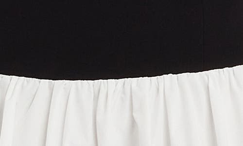 Amanda Uprichard Valencia Strapless Mixed Media Midi Dress In Black/white