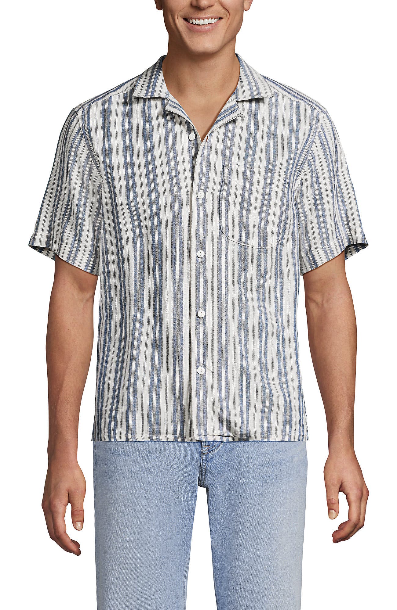 Light Indigo/Ivory Stripe