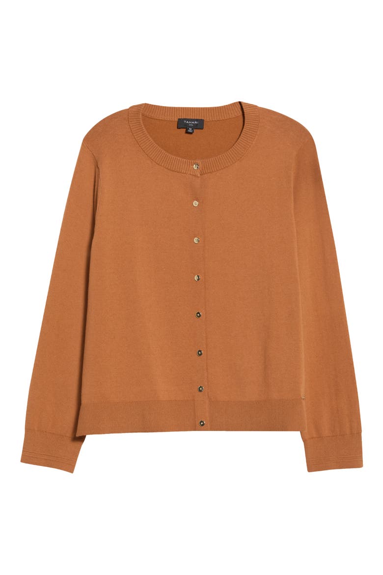Front Button Cardigan, Alternate, color, TOFFEE