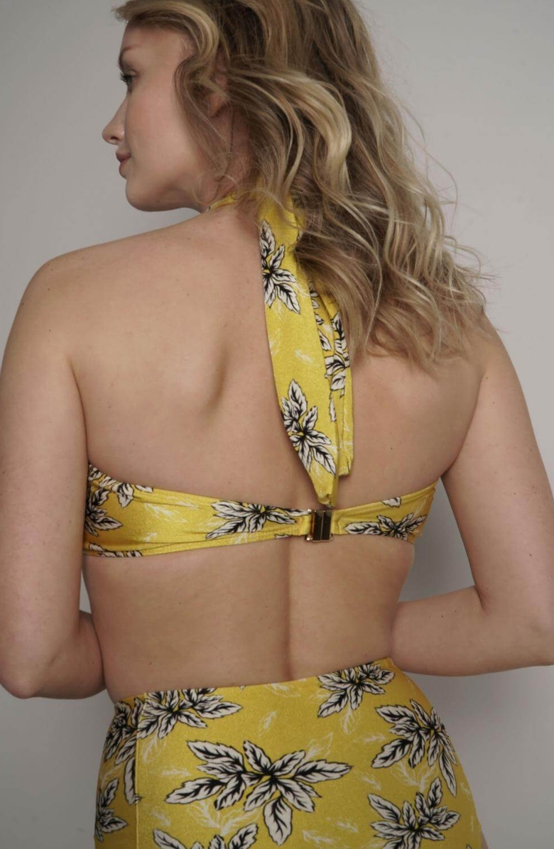 Sauipe Bianca Strapless Bandeau Bikini Top, Alternate, color, Yellow Floral
