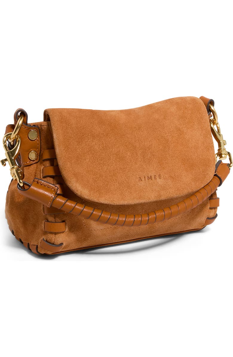 AIMEE Mini Zen Leather Crossbody Bag, Alternate, color, Rustic Caramel Suede