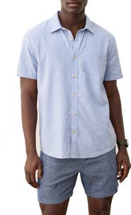 Marine Layer Better-than-Linen Short Sleeve Hemp Blend Button-Up Shirt
