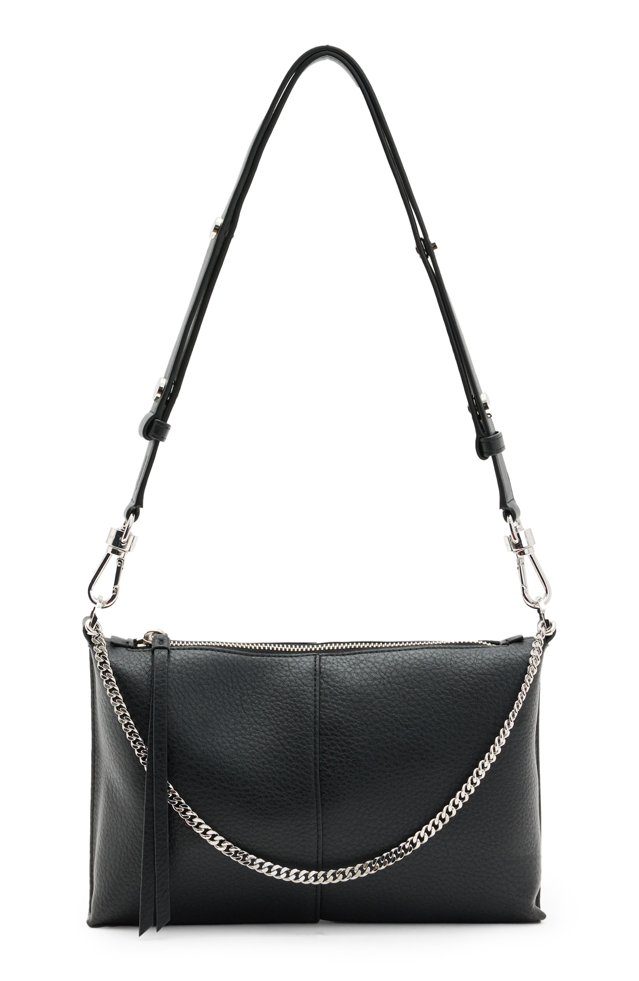 AllSaints Eve Leather Crossbody Bag, Main, color, 