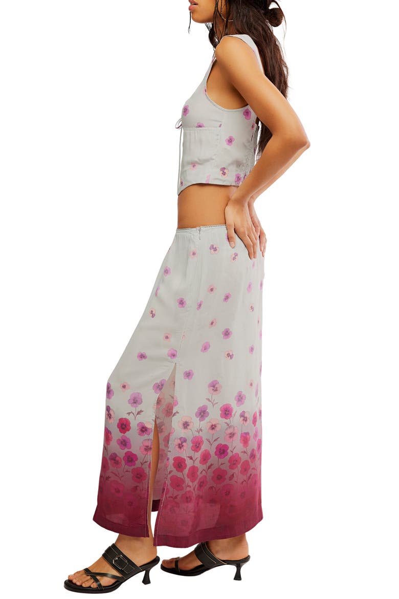 Of the Season Floral Print Tank & Maxi Skirt Set, Alternate, color, DUSTY BLUE COMBO