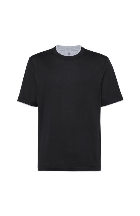 T-shirt with faux-layering